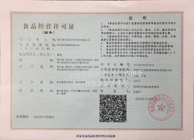 食品經營許可證