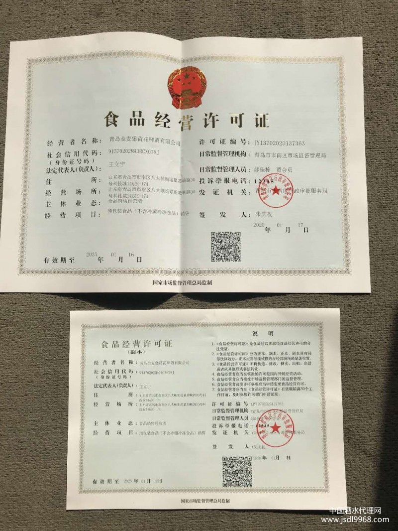 食品經營許可證