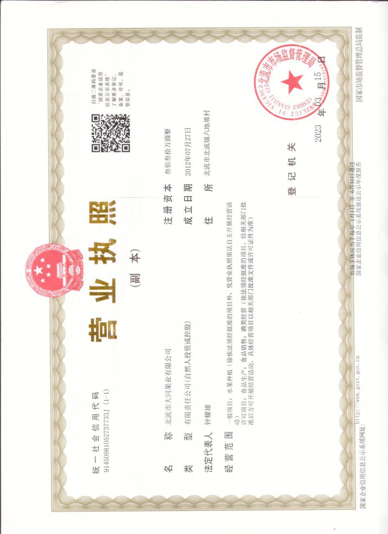 營業執照（副本）